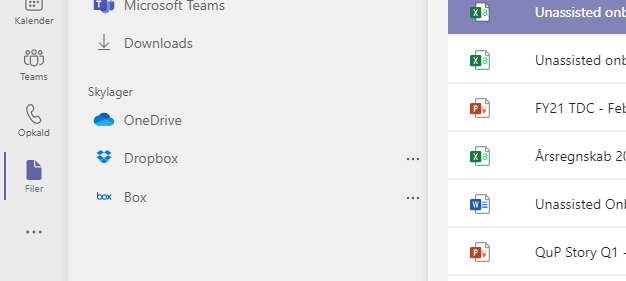 Teams filer