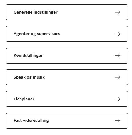 Vælg indstillinger for callcenter