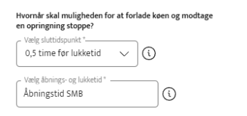 Hvornår muligheden for at forlade køen og modtage en opringning skal stoppe