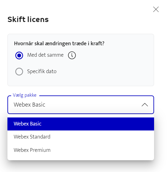 Skift licensen One+