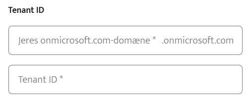 Udgående e-mail tenant ID 