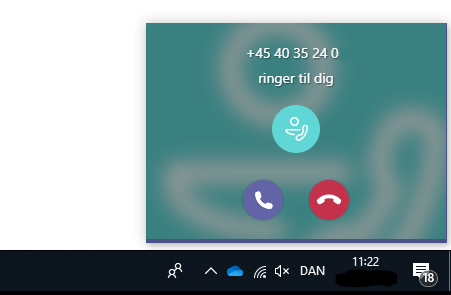 Indgående opkald på Teams