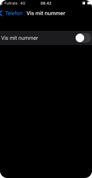 Vis mit nummer - blank deaktiveret på iPhone