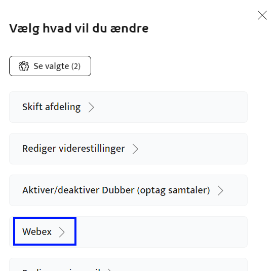 Vælg Webex one+