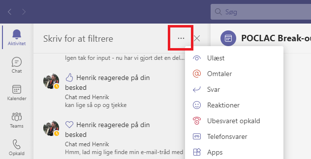 Filtrer og marker ulæst