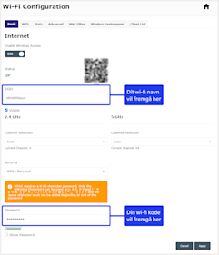 Sådan ændrer du wi-fi navn og kode på D6 router