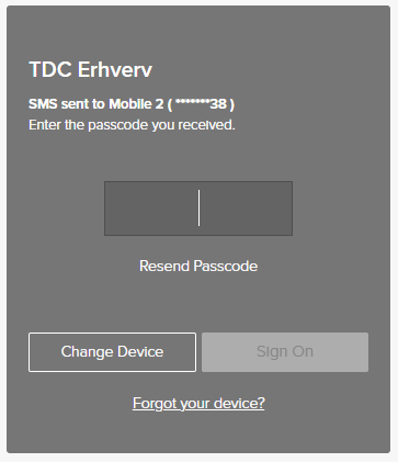 sms to-faktor login