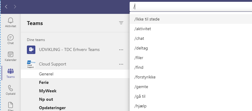 Kommando i teams
