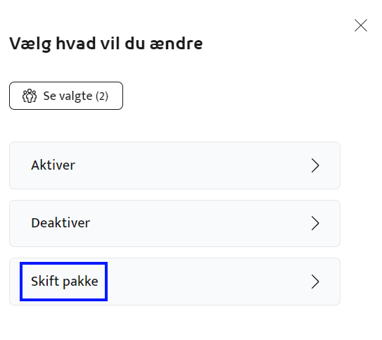 Skift pakke One+