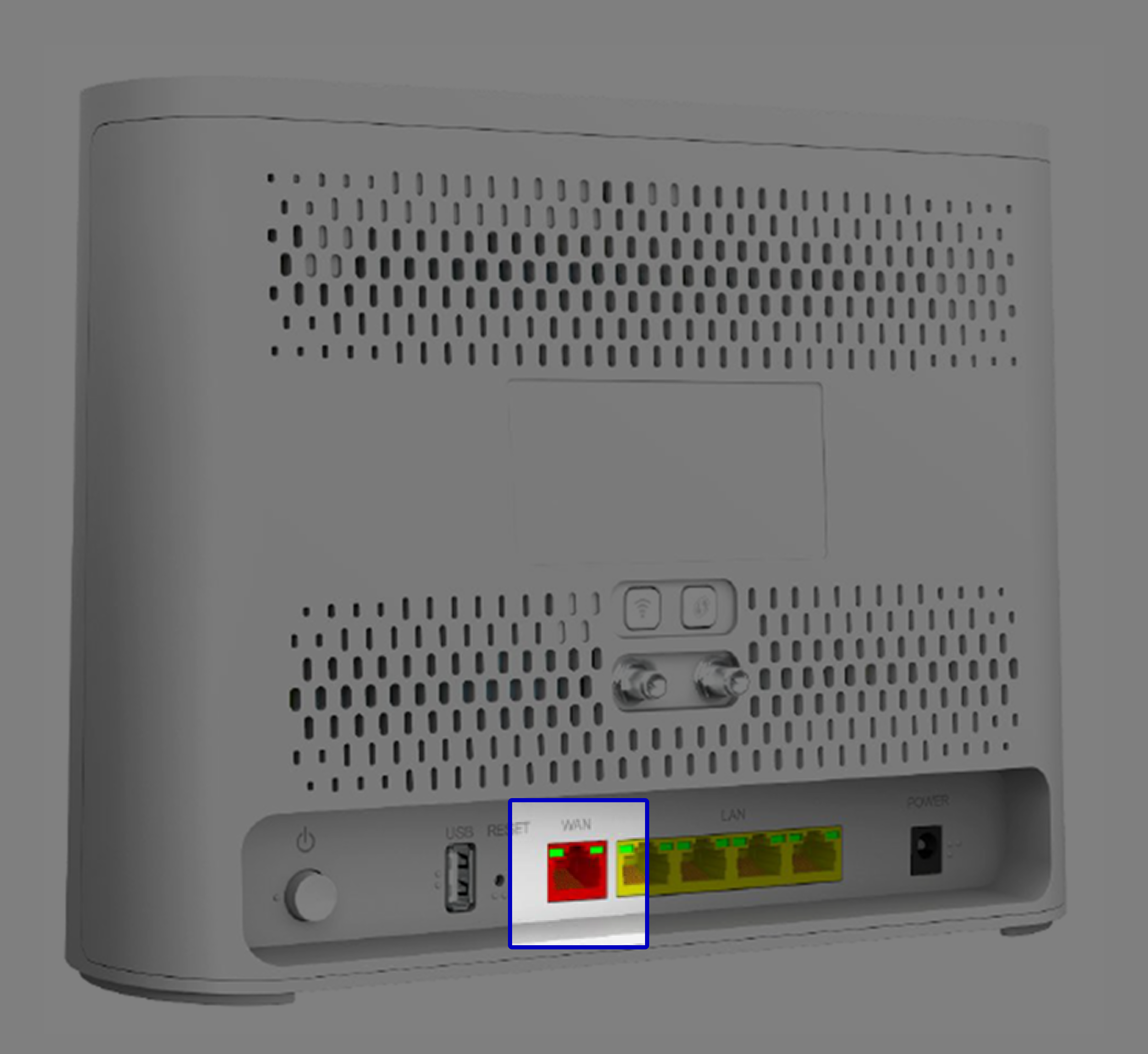 Bagsiden af en bgw3 med fiber indgang
