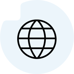 Logo til udland med globus på