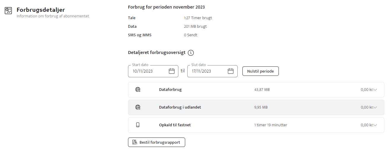 Ovenstående billede er et eksempel fra Selvbetjening Erhverv.