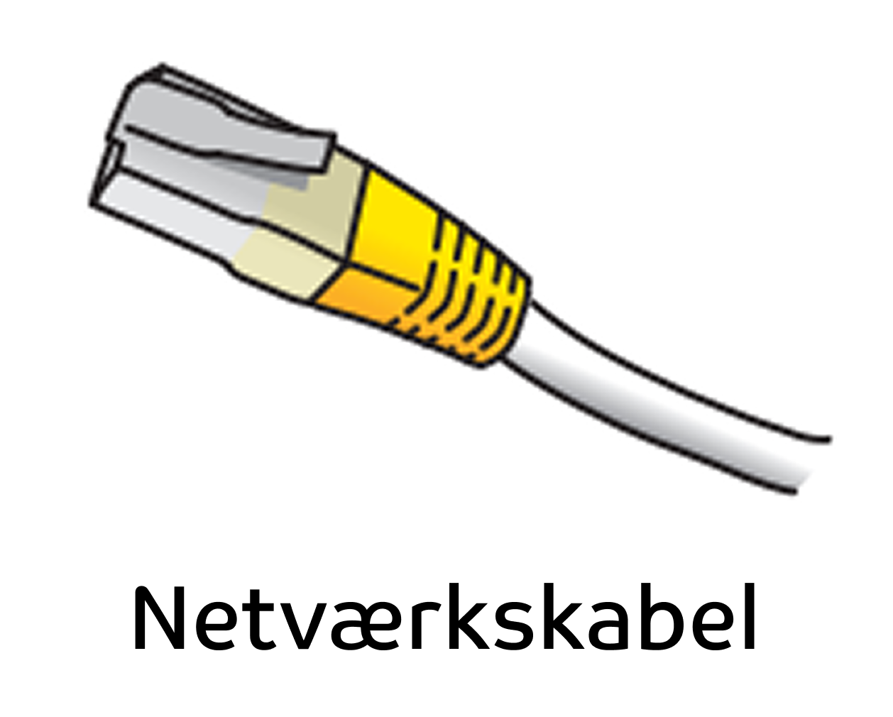 Det gule netværkskabel (LAN) til at oprette internet forbindelse med kabel