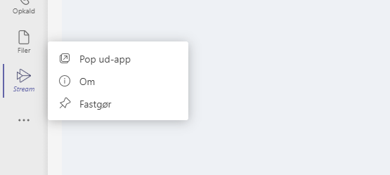 Fastgør apps i sidemenuen
