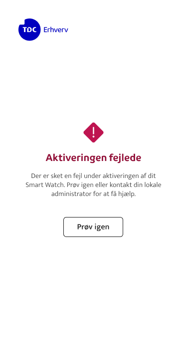 Aktivering fejlede med Smartwatch eSIM