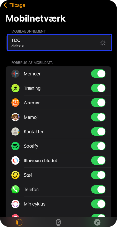 TDC netværk aktiveres