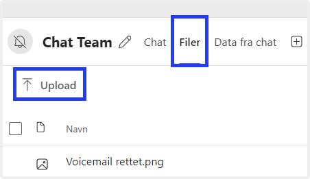 Upload fil i Teams
