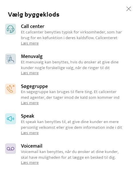 Opret callcenter i Selvbetjening