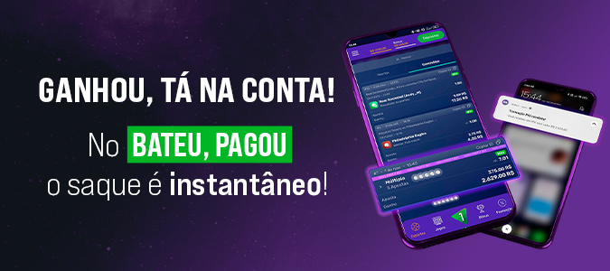 Ganhe e receba em minutos! 