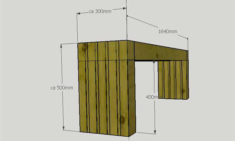 Arbeidstegning Benk () Arbeidstegning Benk