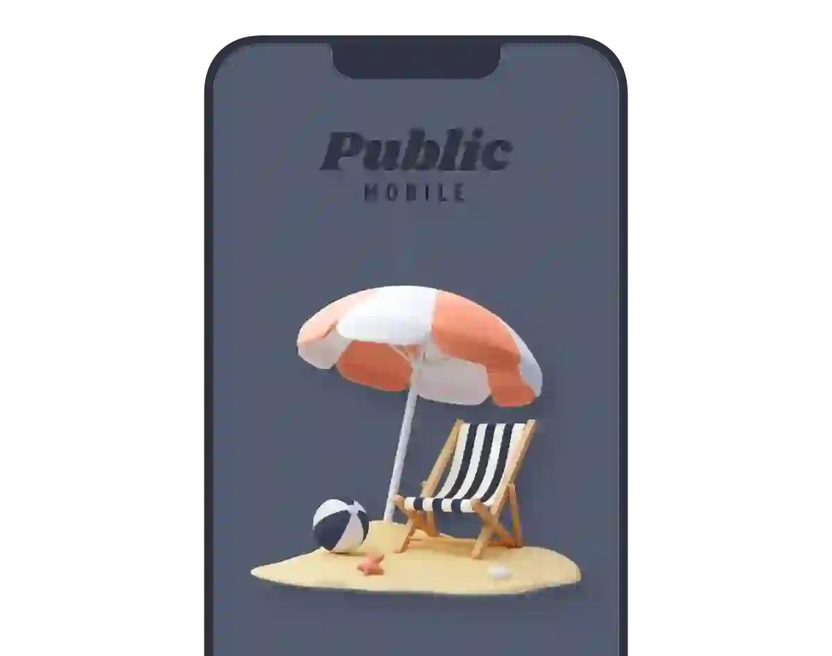 Public Movile Cell Phone with Umbrella and chair