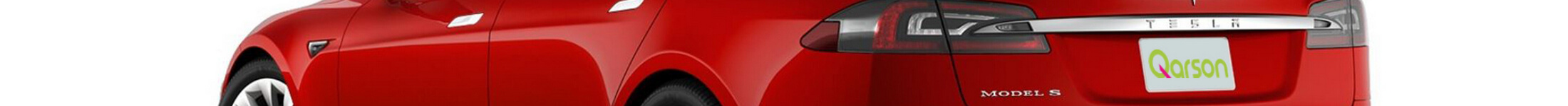 Tesla Model S topbanner kolor czerwony widok tył -bok