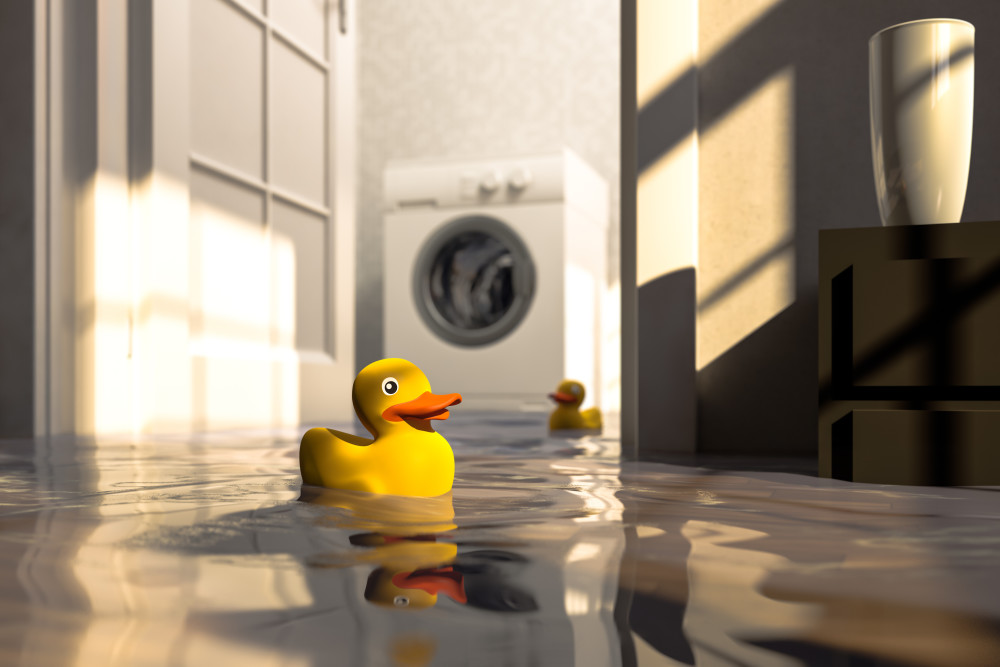 Flooded home with with rubber ducky