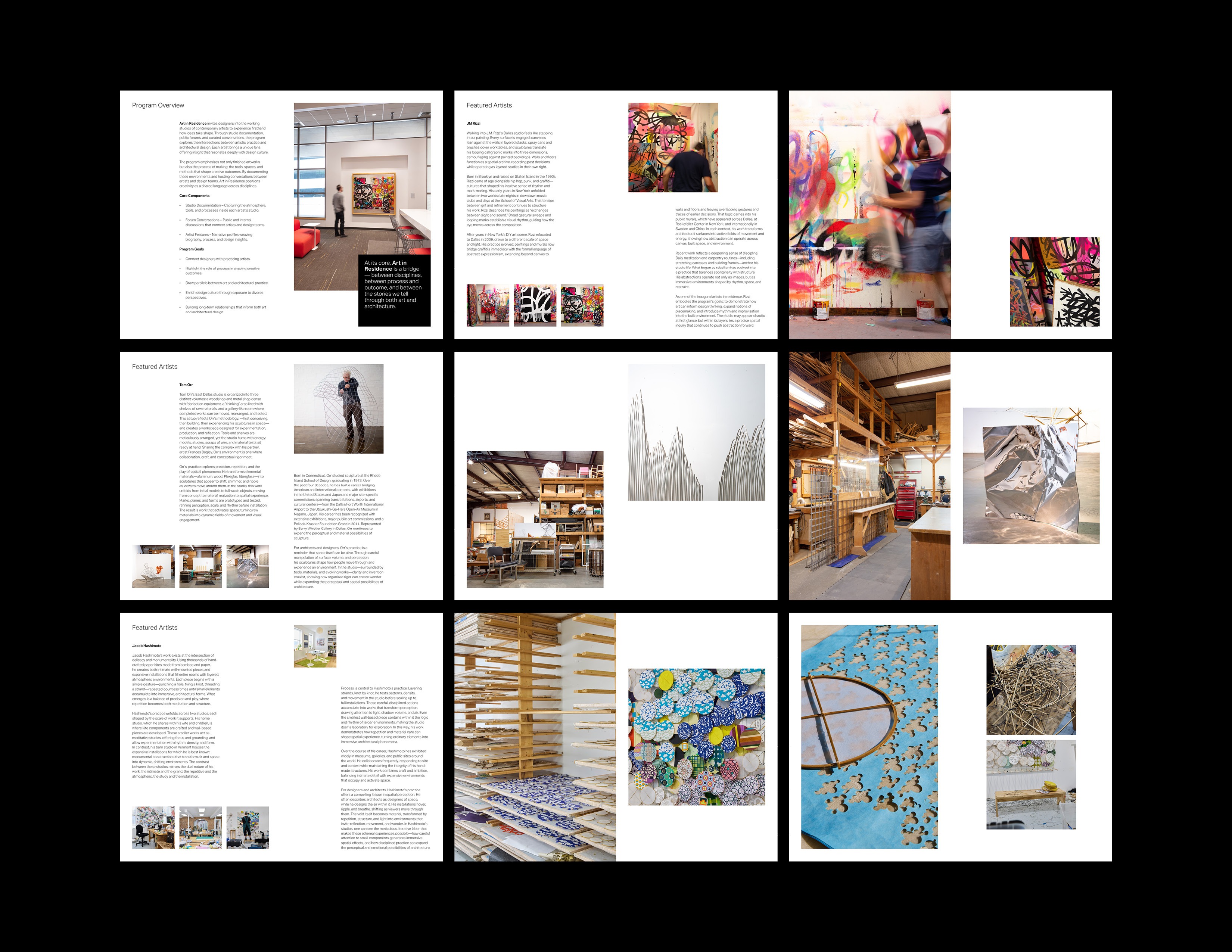 Artist in Residence Layouts