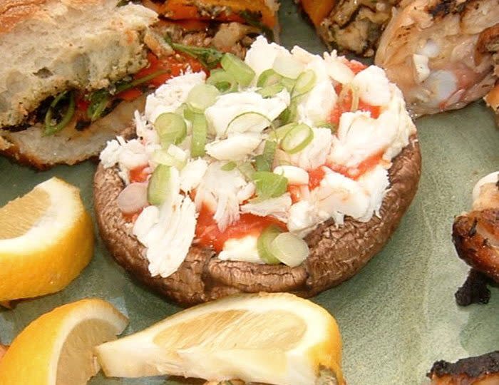 Portobello Mushroom Stuffed With Crab Dip