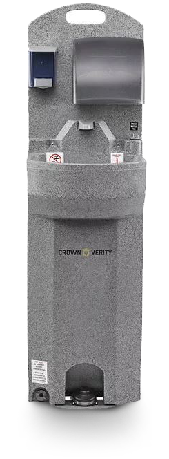 Crown Verity CV-PHS-5E Grey Plastic Portable Hand Sink With Water Heater -  30L x 27 3/8W x 62H