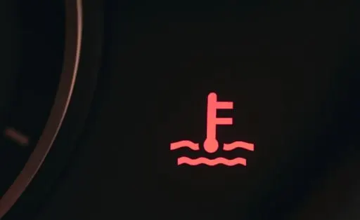 Engine temperature warning light Symbol for red engine temperature warning light