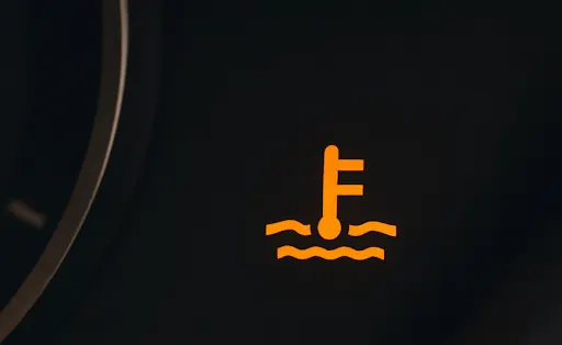 Coolant level warning light Symbol for coolant level warning light on car dashboard