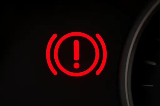 Brake system warning light in car Symbol for brake system warning light on car dashboard