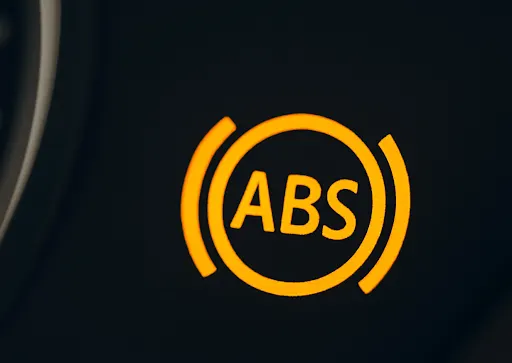 ABS warning light (anti lock braking system warning light) Car dashboard anti lock braking system warning light