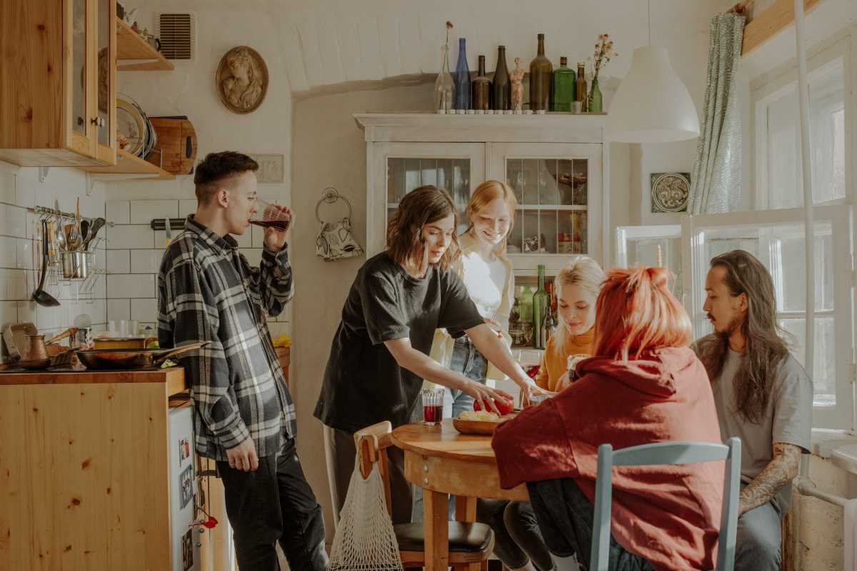 Coliving people around table