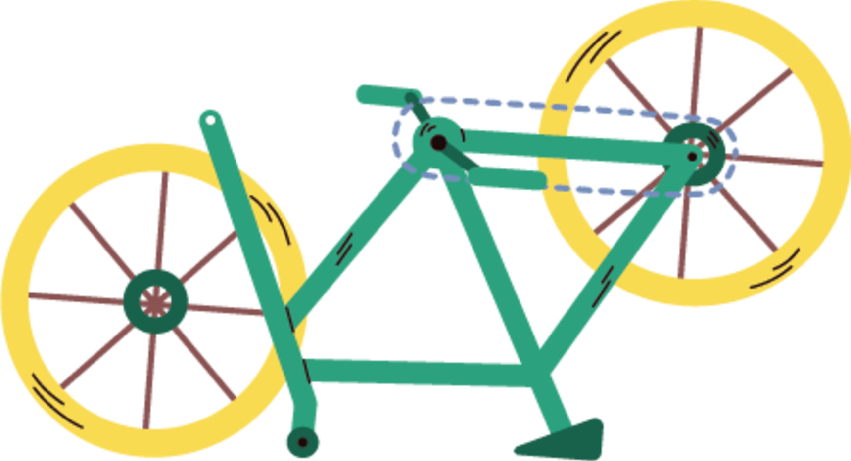 Illustration of a broken bike