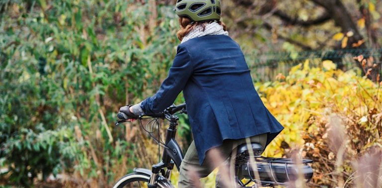 person riding an ebike