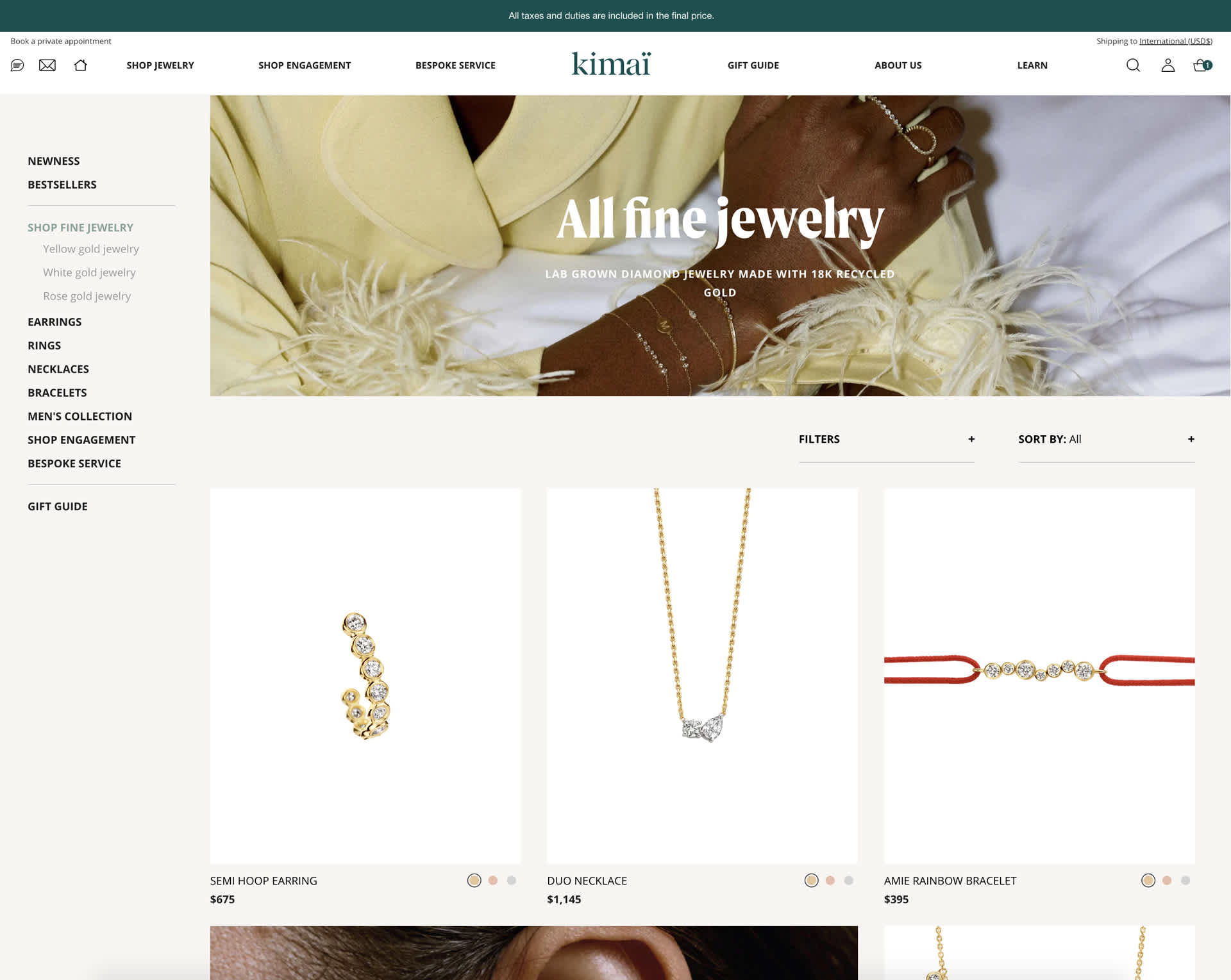 Kimaï - Product Listing Page