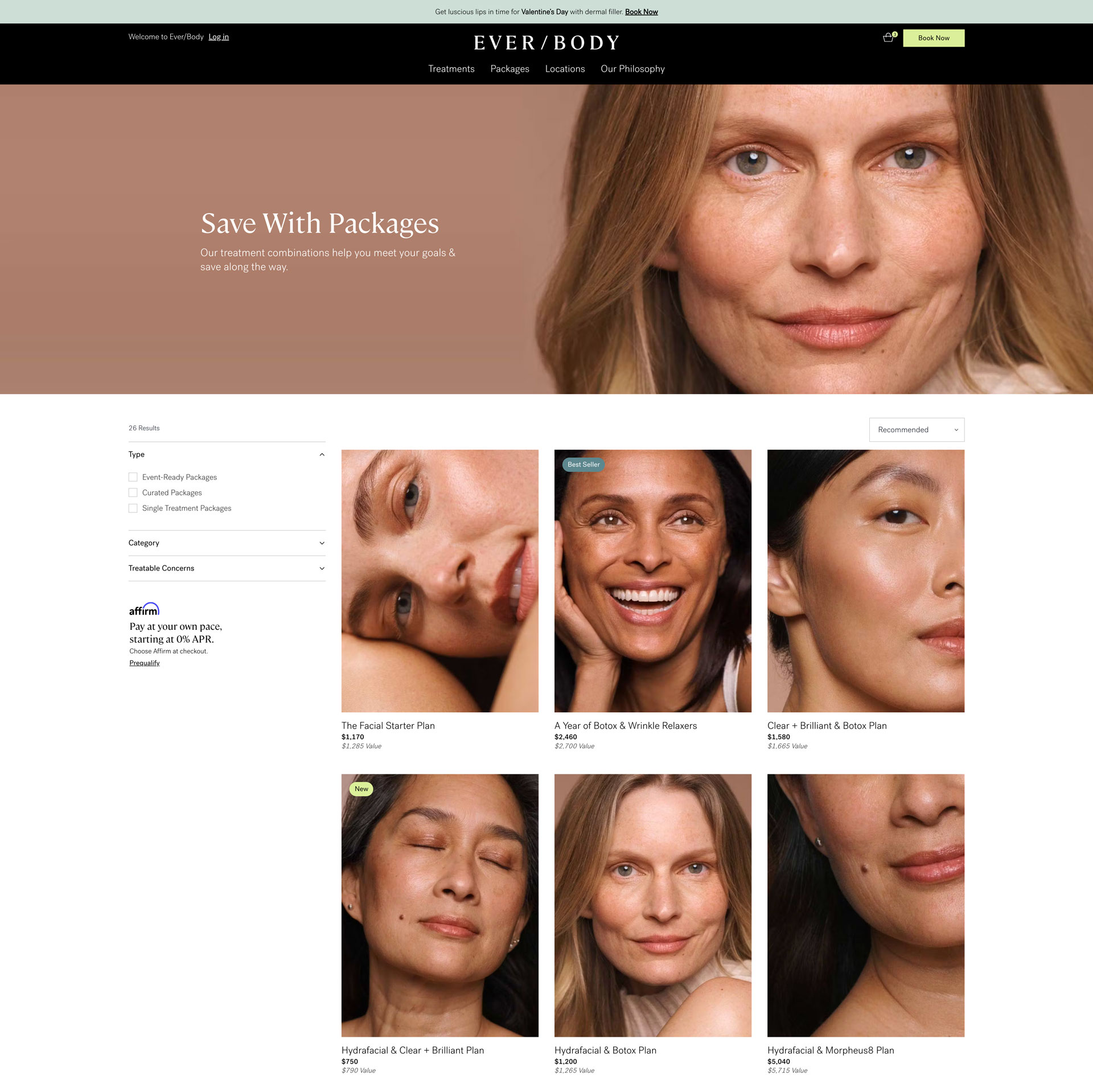 Product Listing Pages : Packages