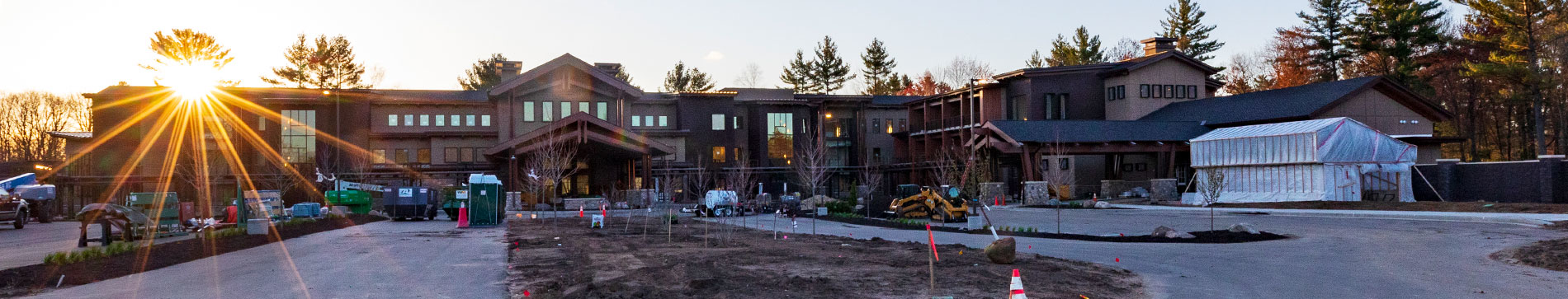 Parking lot at The Inn at SentryWorld under construction