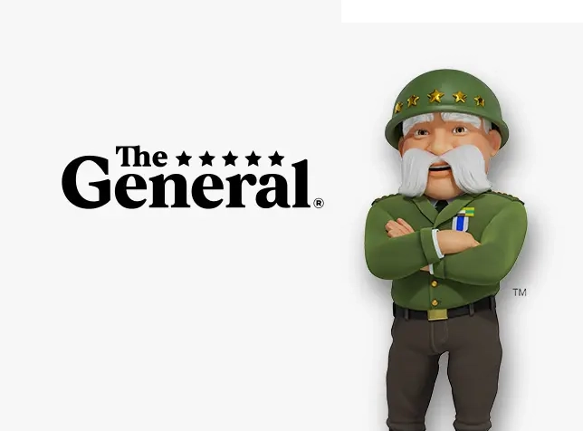about-us-tile-carousel The General standing next to The General logo