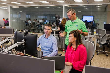 IT associates collaborating at the Sentry home office in Stevens Point, Wisconsin.