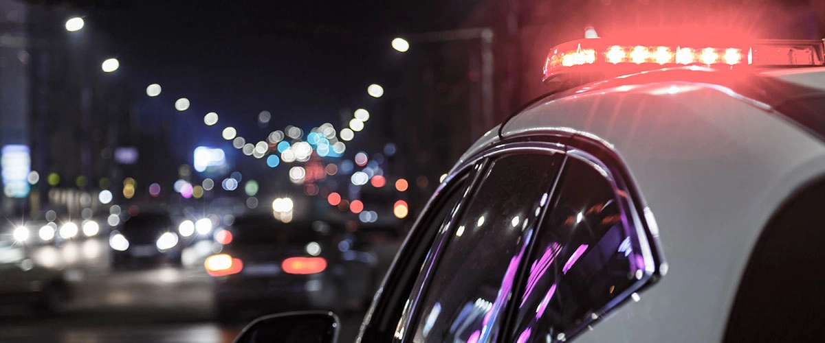 cop car pulling someone over