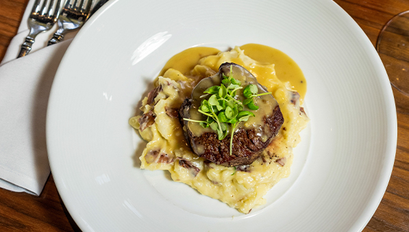 Wet-Aged Prime Filet Mignon plated from Muse at Sentry