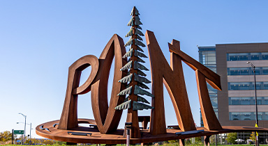 Sculpture near the Division Street office location in Stevens Point, Wisconsin