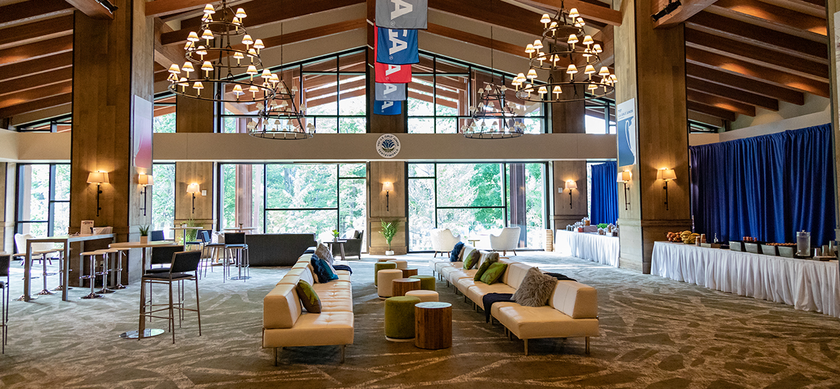 The Grand Hall set up for a USGA event at SentryWorld