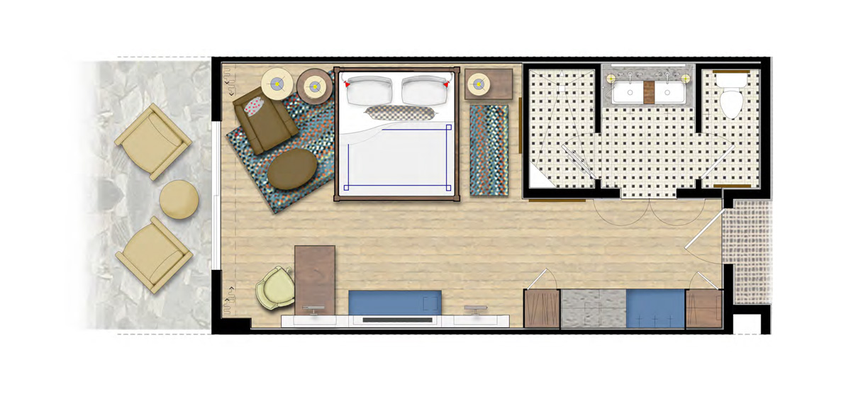 carousel-king-terrace-6-1200x556 Floor plan illustration of a king terrace room.