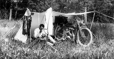 Camping with a motorcycle