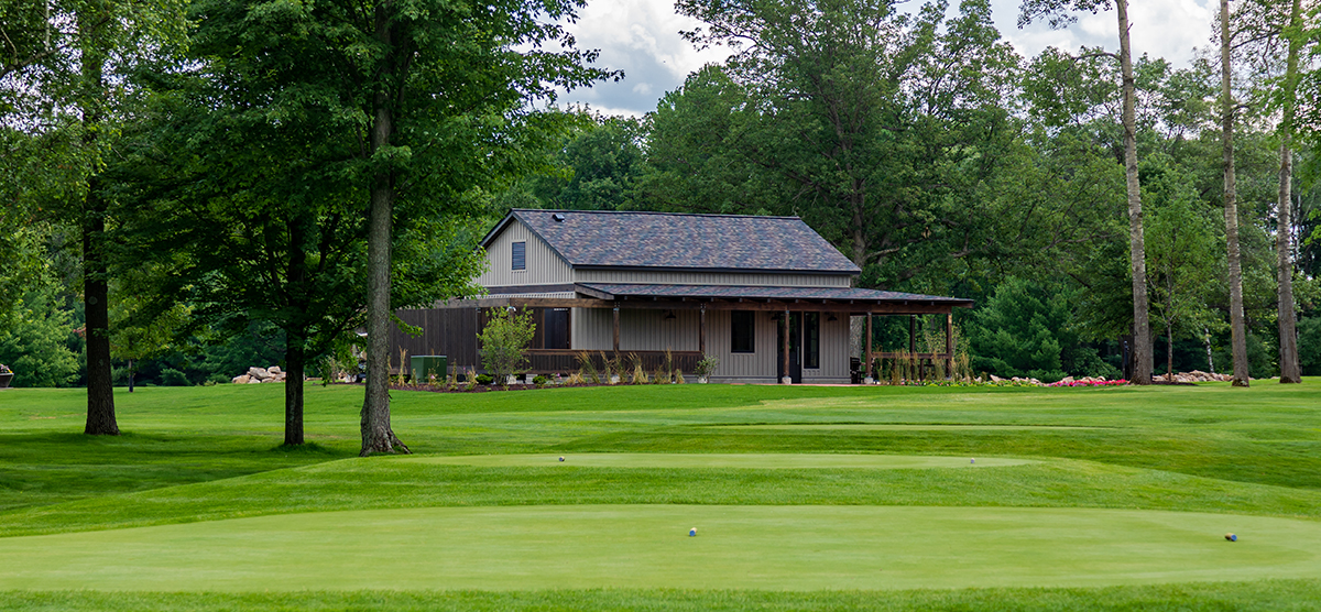 View of the refreshment station from the SentryWorld golf course