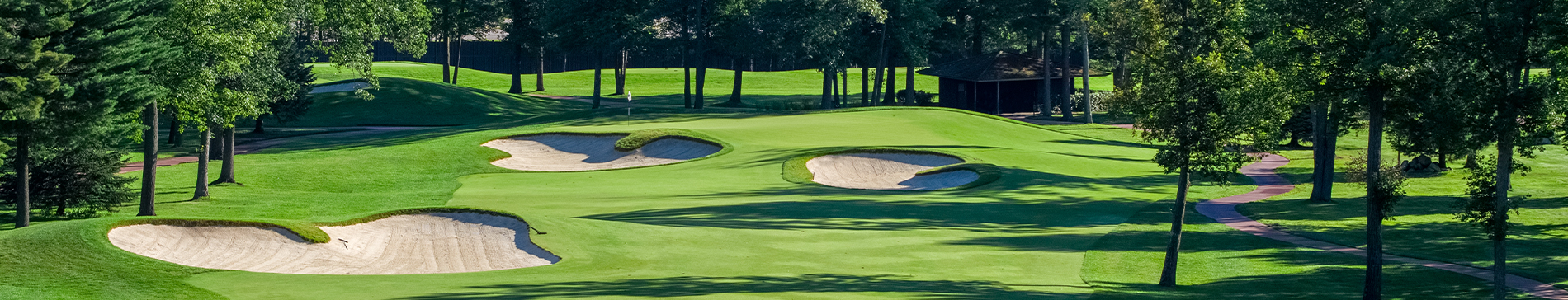 Fairway with sand traps at the SentryWorld golf course